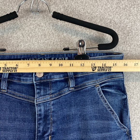 American Eagle super high rise flare jeans size 12 hemmed inseam 29” Y2K retro - Picture 3 of 13